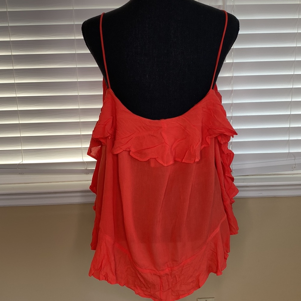 Women's Ruffled Red Top - Picture 8 of 12